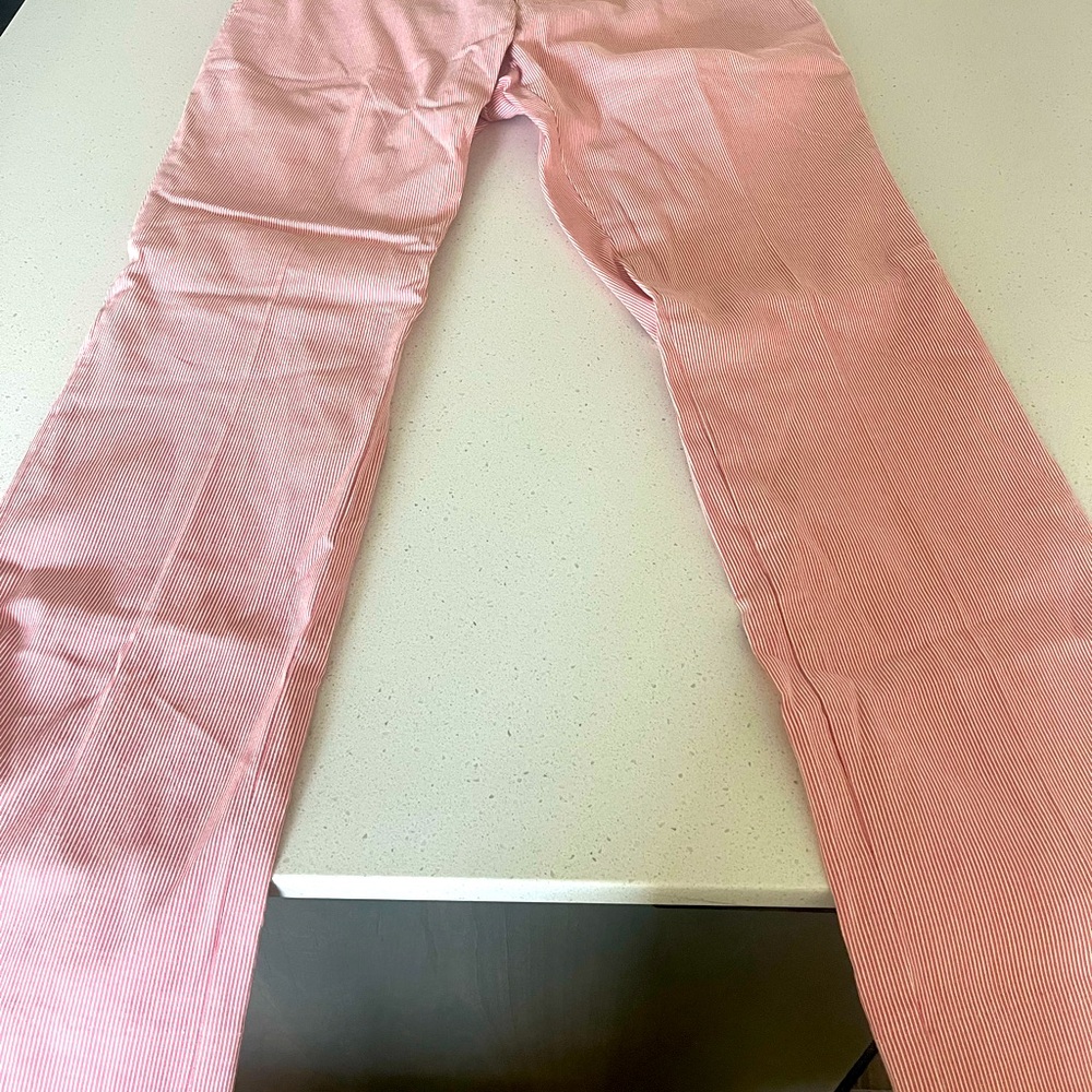 Boss Pink and White Striped Trousers